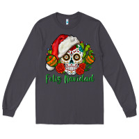 Smoke Feliz Navidad Skull Long Sleeve Tee - BundleAndBundleShop
