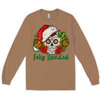 Toasted Coconut Feliz Navidad Skull Long Sleeve Tee - BundleAndBundleShop