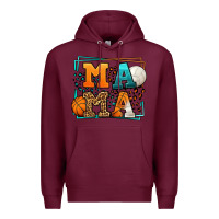 Burgundy Basketball and Volleyball mama Mother's Day Premium Hoodie - LillyAllenDesigns