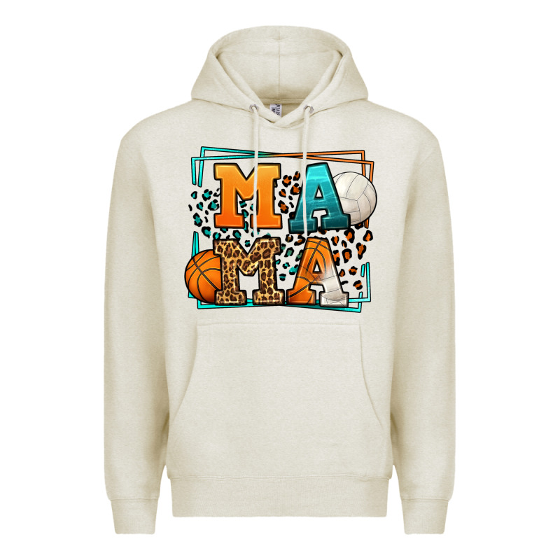 Basketball And Volleyball Mama Mother's Day Premium Hoodie by LillyAllenDesigns | Teevron