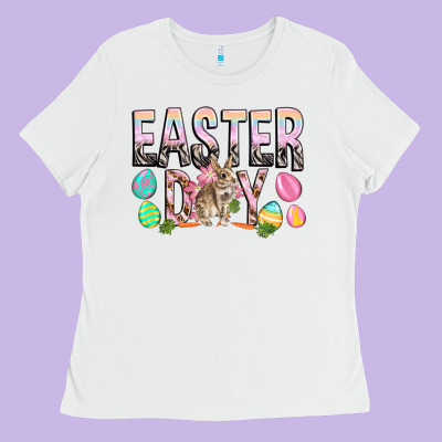 Easter Day With Rabbit Ladies Tee Designed By Howdyjamesfarm