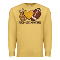 Antique Gold peace love football Premium Sweatshirt - AdoDesignShop