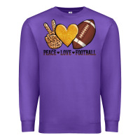 Purple peace love football Premium Sweatshirt - AdoDesignShop