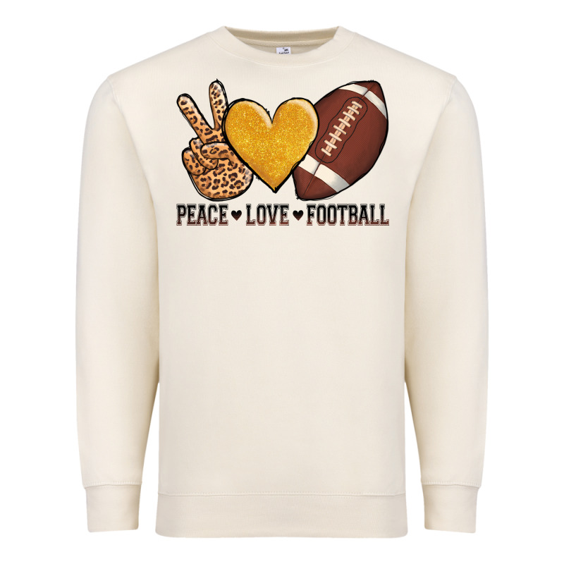 Peace Love Football Premium Sweatshirt by AdoDesignShop | Teevron
