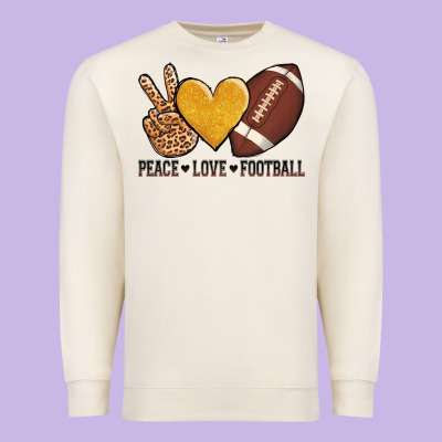 Peace Love Football Premium Sweatshirt Designed By Adodesignshop