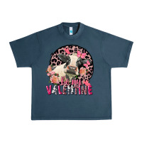 Midnight Navy Be my Valentine Holstein Cow Valentine's Day Urban Heavy Tee - FaDigitalArtStudio