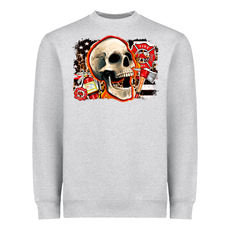Firefighter Skull Heavyweight Sweatshirt by AdoDesignShop | Teevron