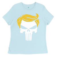Baby Blue trump skull Ladies Tee - linhVisuals
