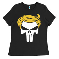 Black trump skull Ladies Tee - linhVisuals