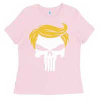 Bubblegum Pink trump skull Ladies Tee - linhVisuals