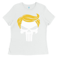 White trump skull Ladies Tee - linhVisuals