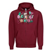 Burgundy oncology nurse Zipper Hoodie - AdoDesignShop