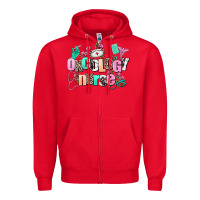 Red oncology nurse Zipper Hoodie - AdoDesignShop