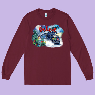 Believe Polar Express Long Sleeve Tee Designed By Fadigitalartstudio