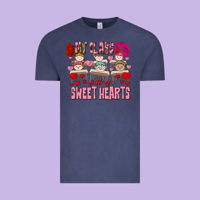 Valentine's Day My Class Is Full Of Sweet Hearts Vintage Tee Designed By Fadigitalartstudio