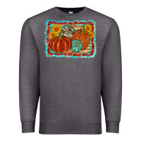Charcoal Heather pumpkin sunflower Premium Sweatshirt - AdoDesignShop