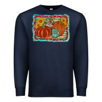 Navy pumpkin sunflower Premium Sweatshirt - AdoDesignShop