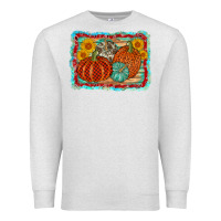 Oatmeal Heather pumpkin sunflower Premium Sweatshirt - AdoDesignShop