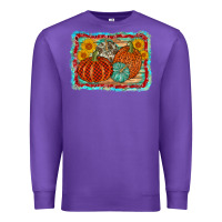 Purple pumpkin sunflower Premium Sweatshirt - AdoDesignShop