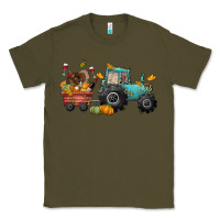 Army Green thanksgiving tractor Classic Tee - CowGirlArtShop