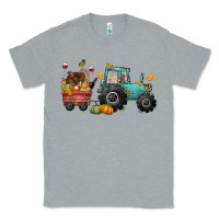 Heather Grey thanksgiving tractor Classic Tee - CowGirlArtShop