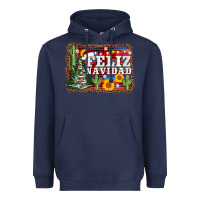 Navy feliz navidad Heavyweight Hoodie - AdoDesignShop