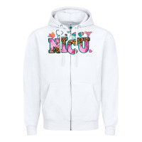 White nicu Zipper Hoodie - AdoDesignShop