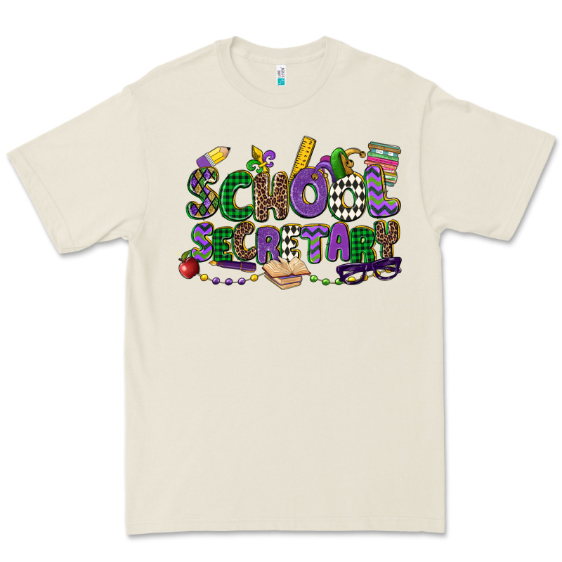 School Secretary Mardi Gras Premium Tee by CowGirlArtShop | Teevron
