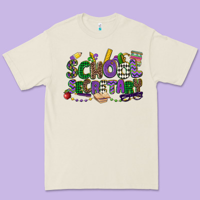 School Secretary Mardi Gras Premium Tee Designed By Cowgirlartshop