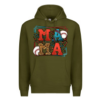 Army Green leopard baseball mama Mother's Day Premium Hoodie - LillyAllenDesigns