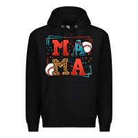 Black leopard baseball mama Mother's Day Premium Hoodie - LillyAllenDesigns