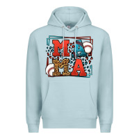 Blue Mist leopard baseball mama Mother's Day Premium Hoodie - LillyAllenDesigns