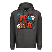 Charcoal Heather leopard baseball mama Mother's Day Premium Hoodie - LillyAllenDesigns