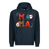 Navy leopard baseball mama Mother's Day Premium Hoodie - LillyAllenDesigns