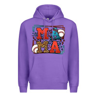 Purple leopard baseball mama Mother's Day Premium Hoodie - LillyAllenDesigns