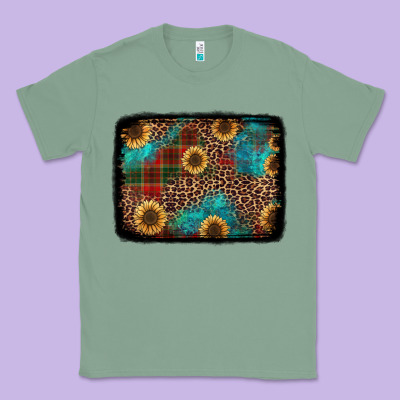 Christmas Sunflowers And Buffalo Plaid Background Classic Tee Designed By Jasminsmagicworld