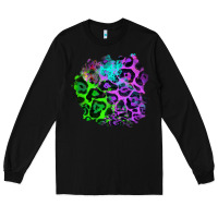 Black Colorful Leopard patch Long Sleeve Tee - RanaPortraitStore