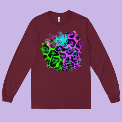 Colorful Leopard Patch Long Sleeve Tee Designed By Ranaportraitstore