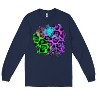 Navy Colorful Leopard patch Long Sleeve Tee - RanaPortraitStore