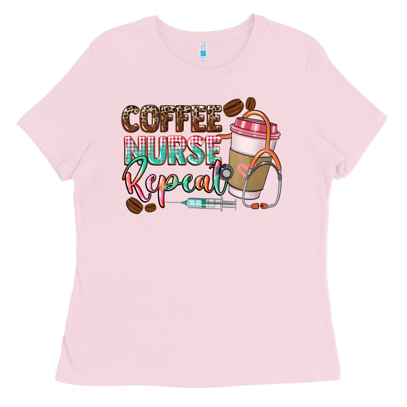 Coffee Nurse Repeat Ladies Tee by CowGirlArtShop | Teevron