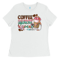 White coffee nurse repeat Ladies Tee - CowGirlArtShop