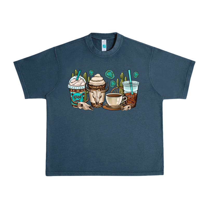 Bull Skull Coffee Cups Urban Heavy Tee by OliviaCreatesArt | Teevron