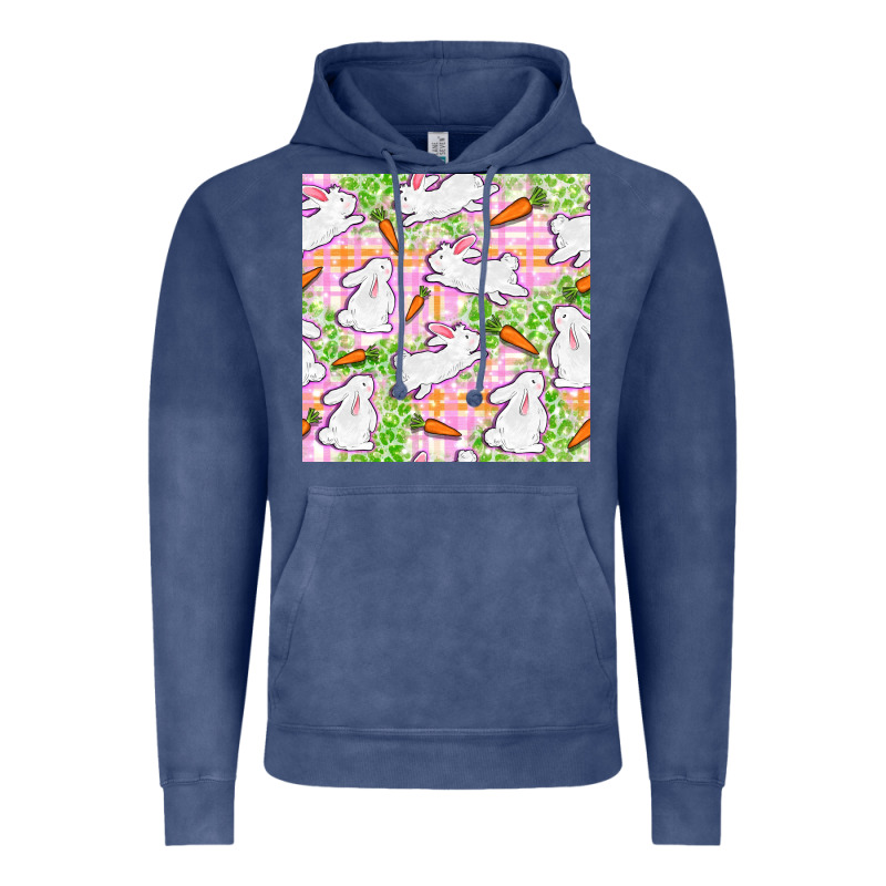 Easter Bunnies With Carrots Seamless Pattern Vintage Hoodie by BundleAndBundleShop | Teevron