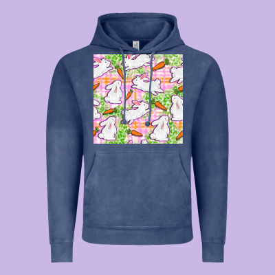 Easter Bunnies With Carrots Seamless Pattern Vintage Hoodie Designed By Bundleandbundleshop