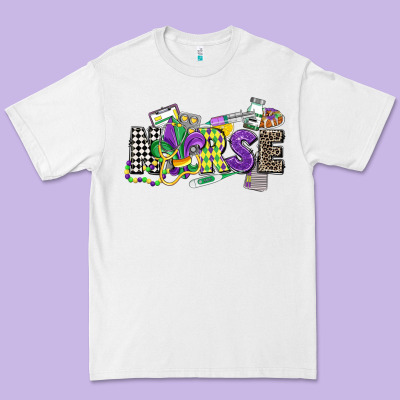 Nurse Mardi Gras Premium Tee Designed By Cowgirlartshop