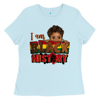 Baby Blue i am black history black boy peekaboo juneteenth Ladies Tee - CowGirlArtShop