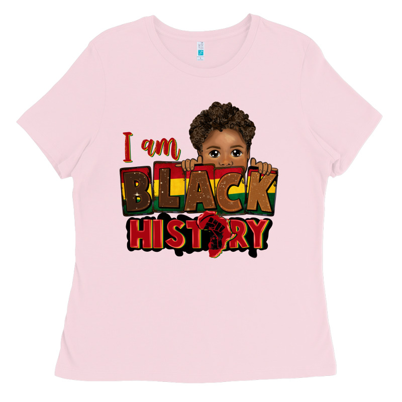 I Am Black History Black Boy Peekaboo Juneteenth Ladies Tee by CowGirlArtShop | Teevron