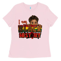 Bubblegum Pink i am black history black boy peekaboo juneteenth Ladies Tee - CowGirlArtShop