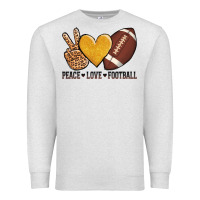 Oatmeal Heather peace love football revize Premium Sweatshirt - AdoDesignShop