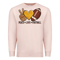 Pale Pink peace love football revize Premium Sweatshirt - AdoDesignShop